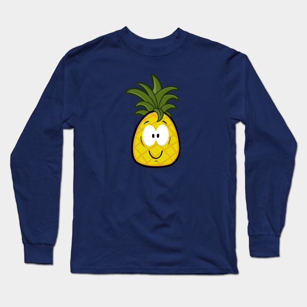 Smiling Pineapple Long Sleeve T-Shirt by CraftyNinja